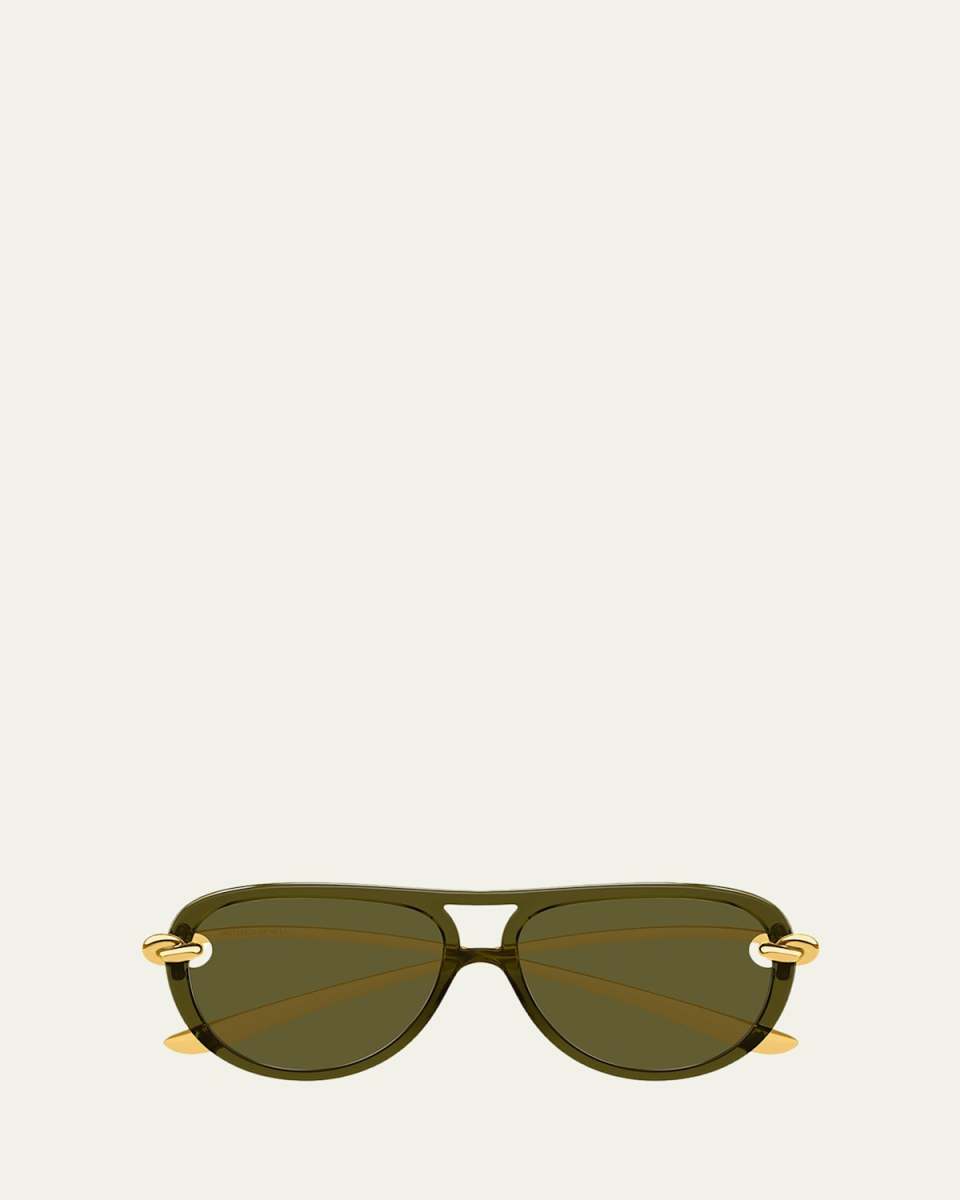 Knot Acetate & Metal Aviator Sunglasses